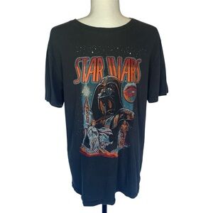 Star Wars Graphic T-shirt 100% Cotton Movie Logo T VTG Style Unisex Retro Grey M
